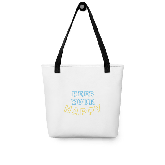 Black-Keep Your Happy Tote bag - beyond universally blessed
